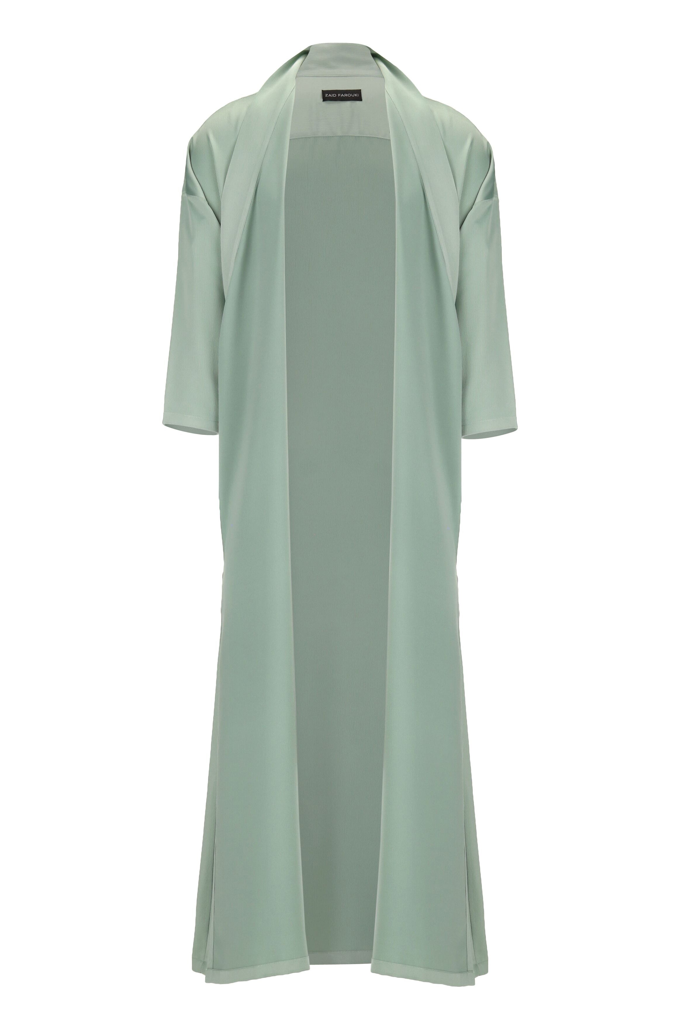 Teal Tie Detail Bisht - ZAID FAROUKI