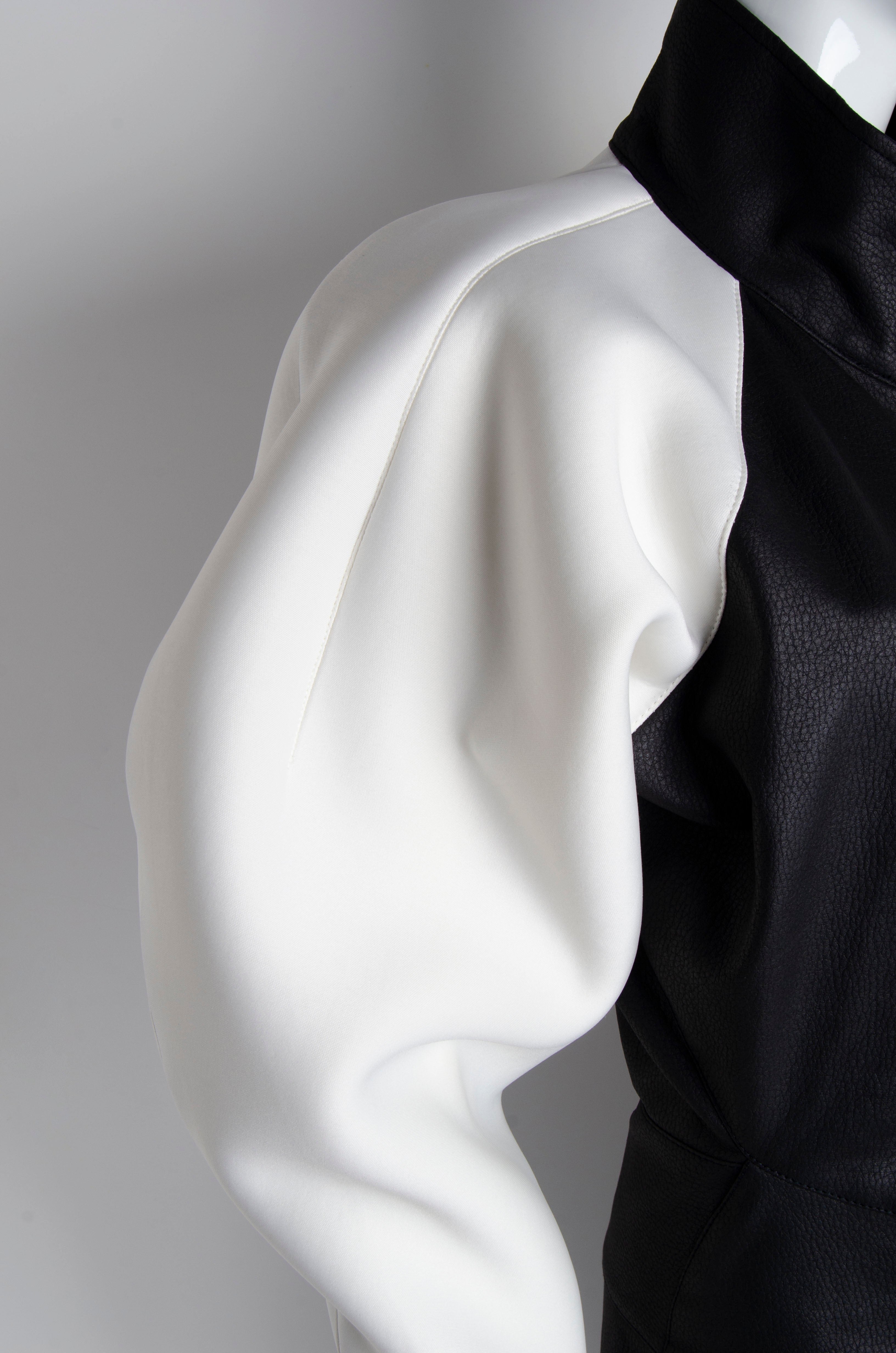 Zip-Up Black Leather Dress - ZAID FAROUKI