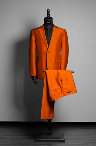 Orange Silk Suit - ZAID FAROUKI