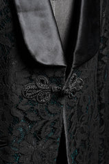 Black Lace Emerald Velvet Suit - ZAID FAROUKI