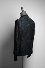 Black Lace Emerald Velvet Suit - ZAID FAROUKI