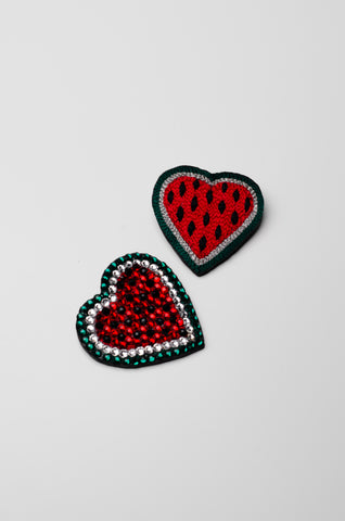 Watermelon Heart Brooches