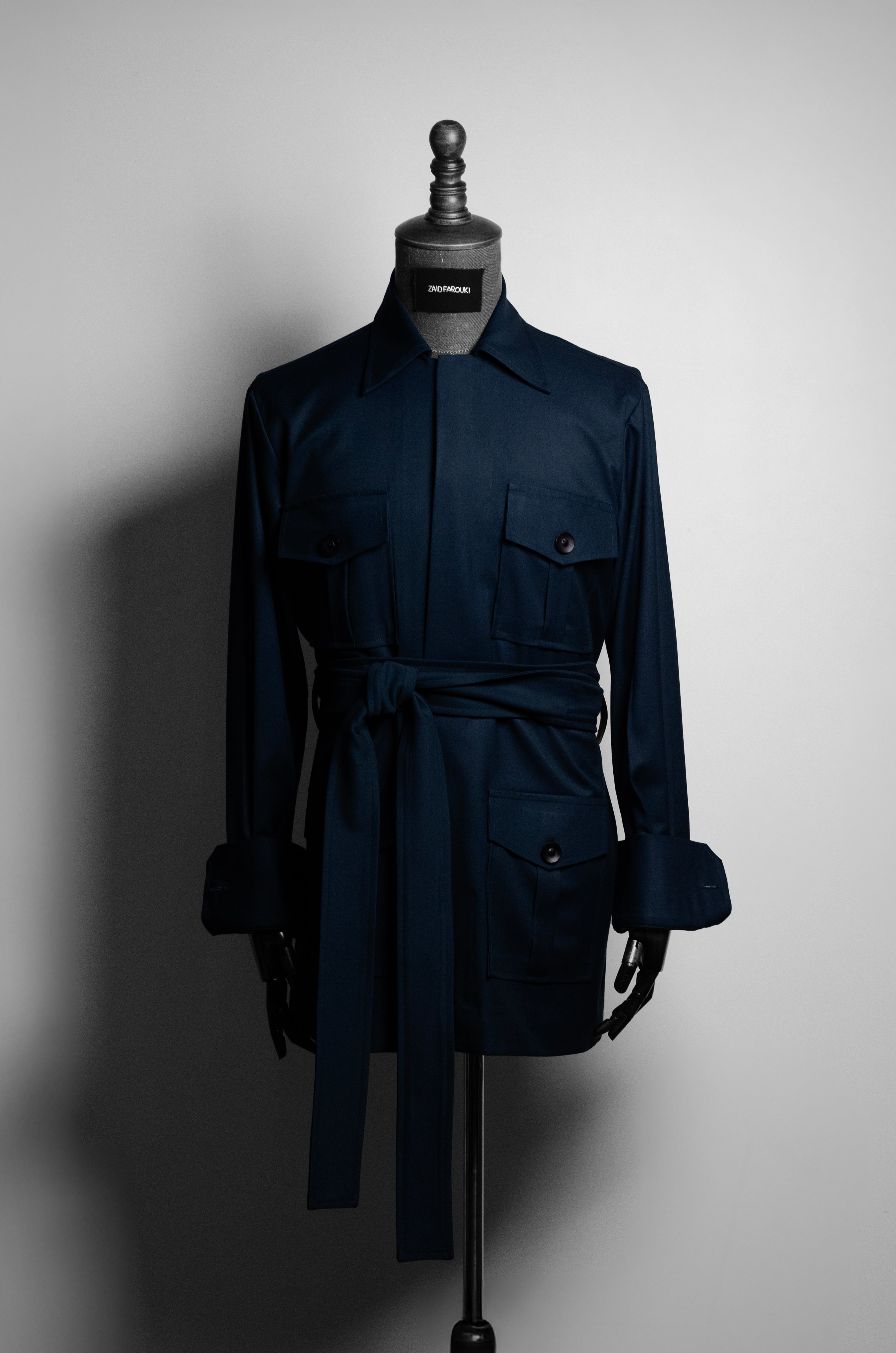 The Blue Field Jacket – Classic Belted Edition