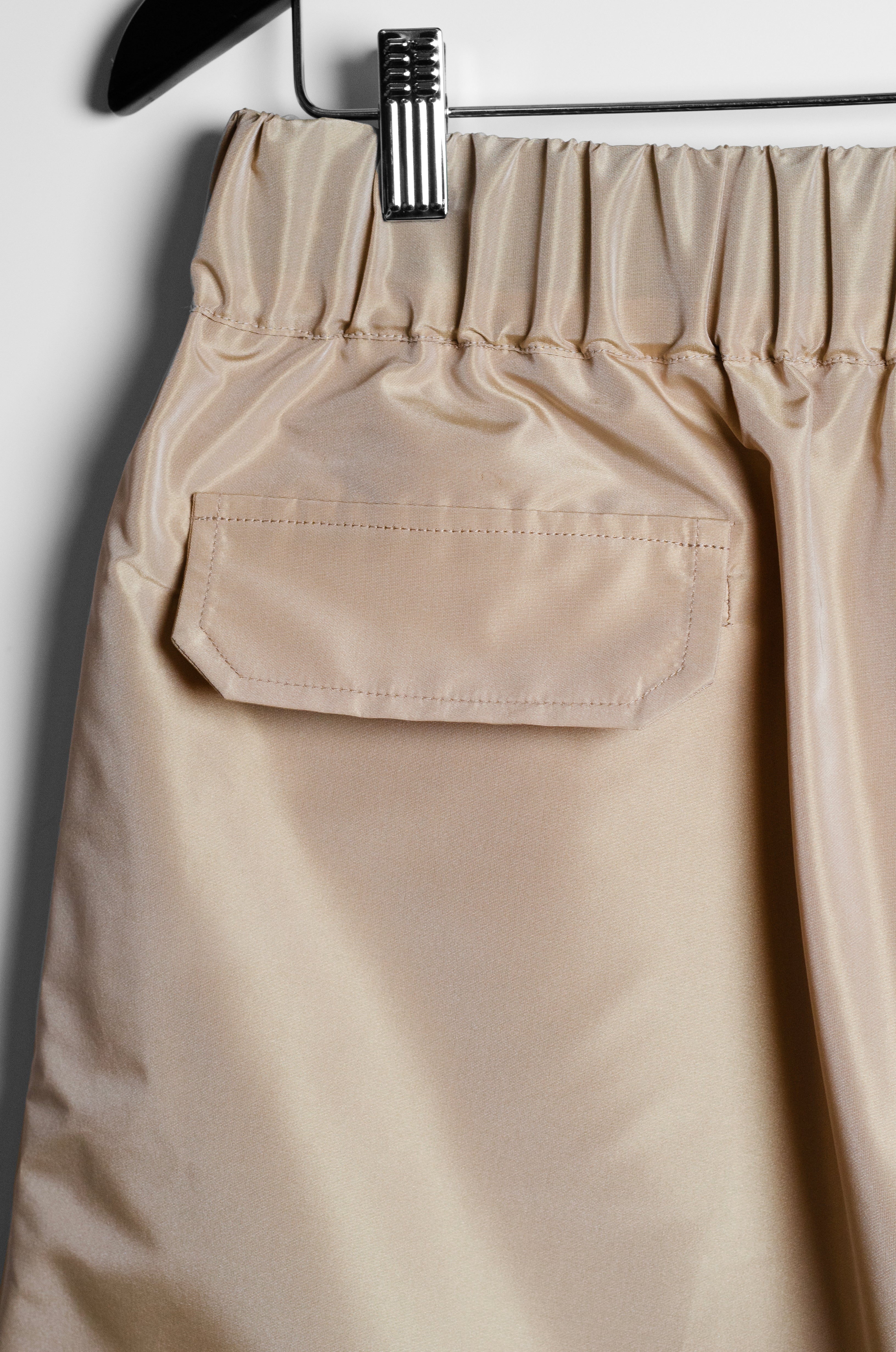 Beige Parachute Shorts