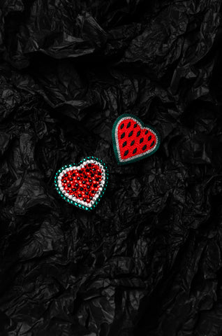 Watermelon Heart Brooches