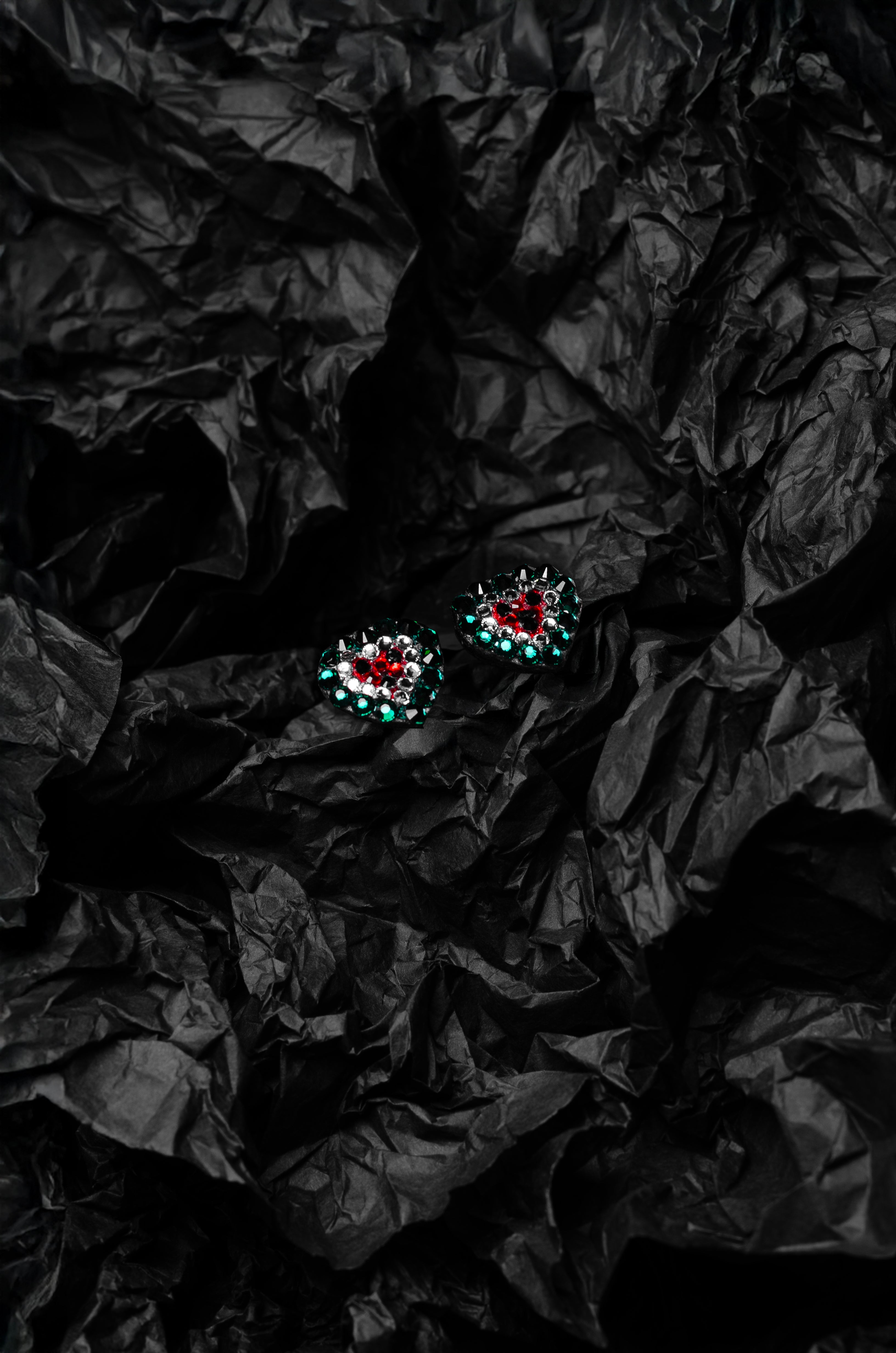 Crystal Heart Watermelon Cufflinks