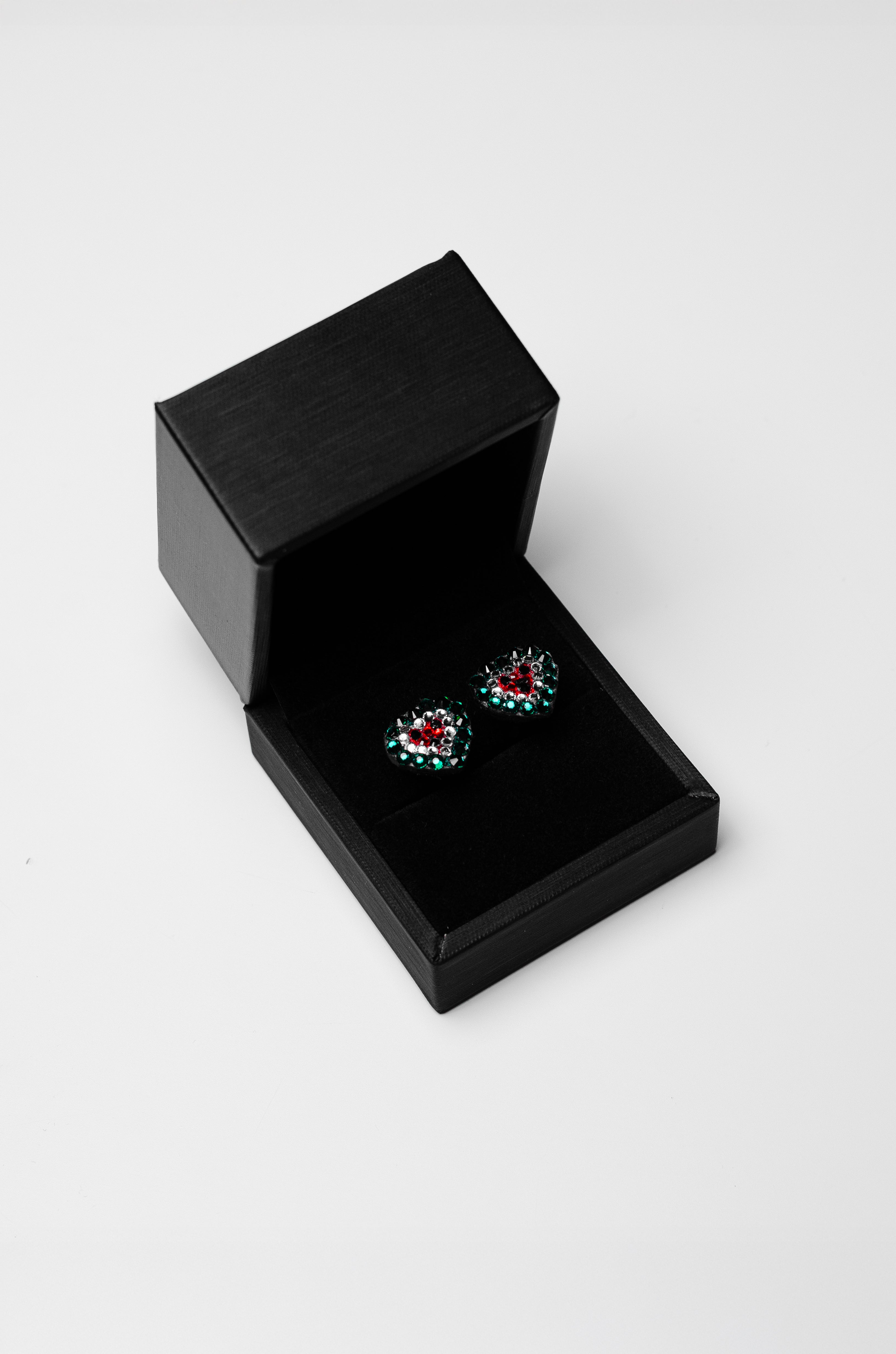 Crystal Heart Watermelon Cufflinks