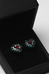 Crystal Heart Watermelon Cufflinks