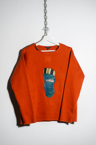Orange Motif Sweater - ZAID FAROUKI