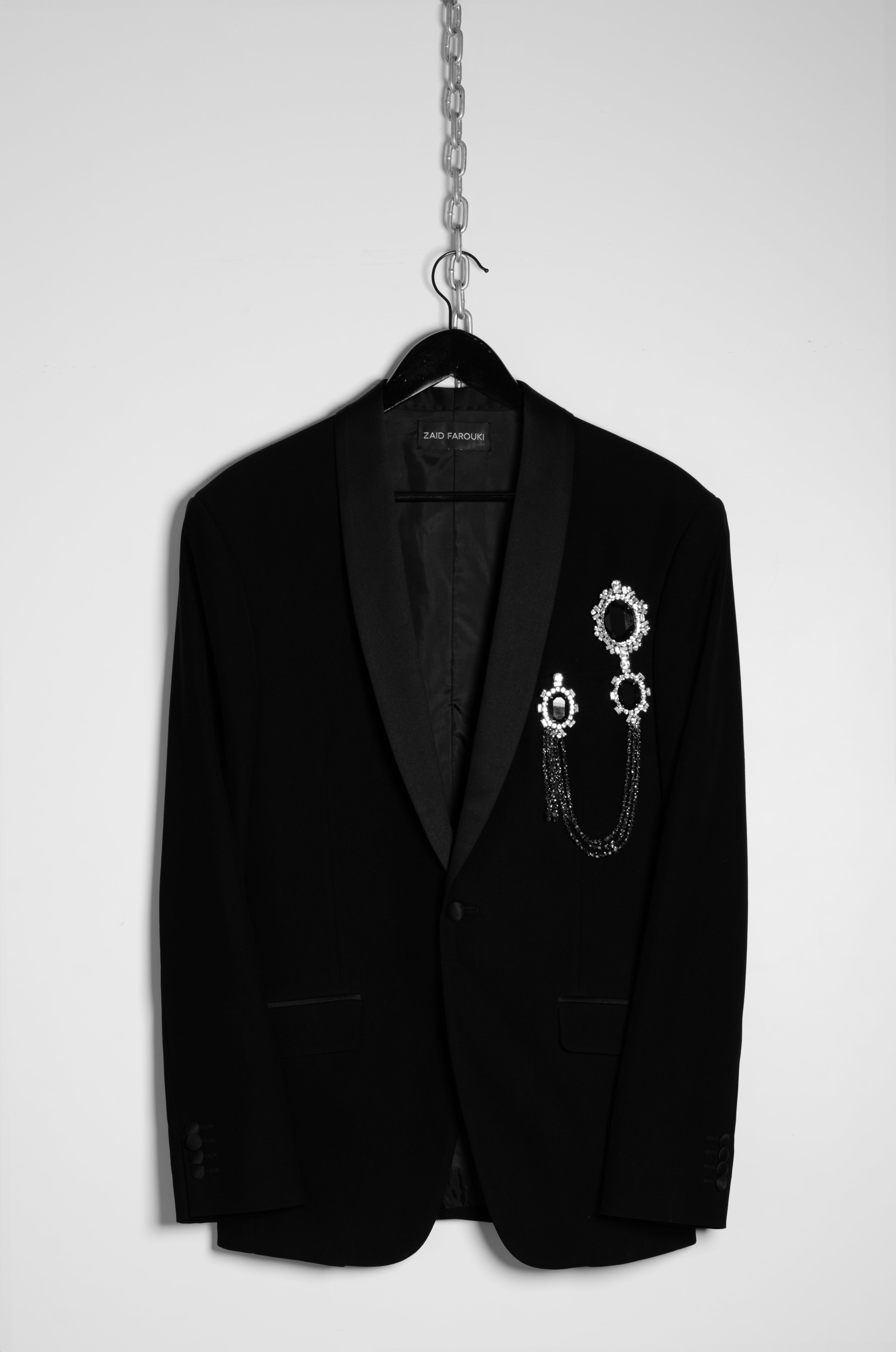 Black Crystal Brooch - ZAID FAROUKI