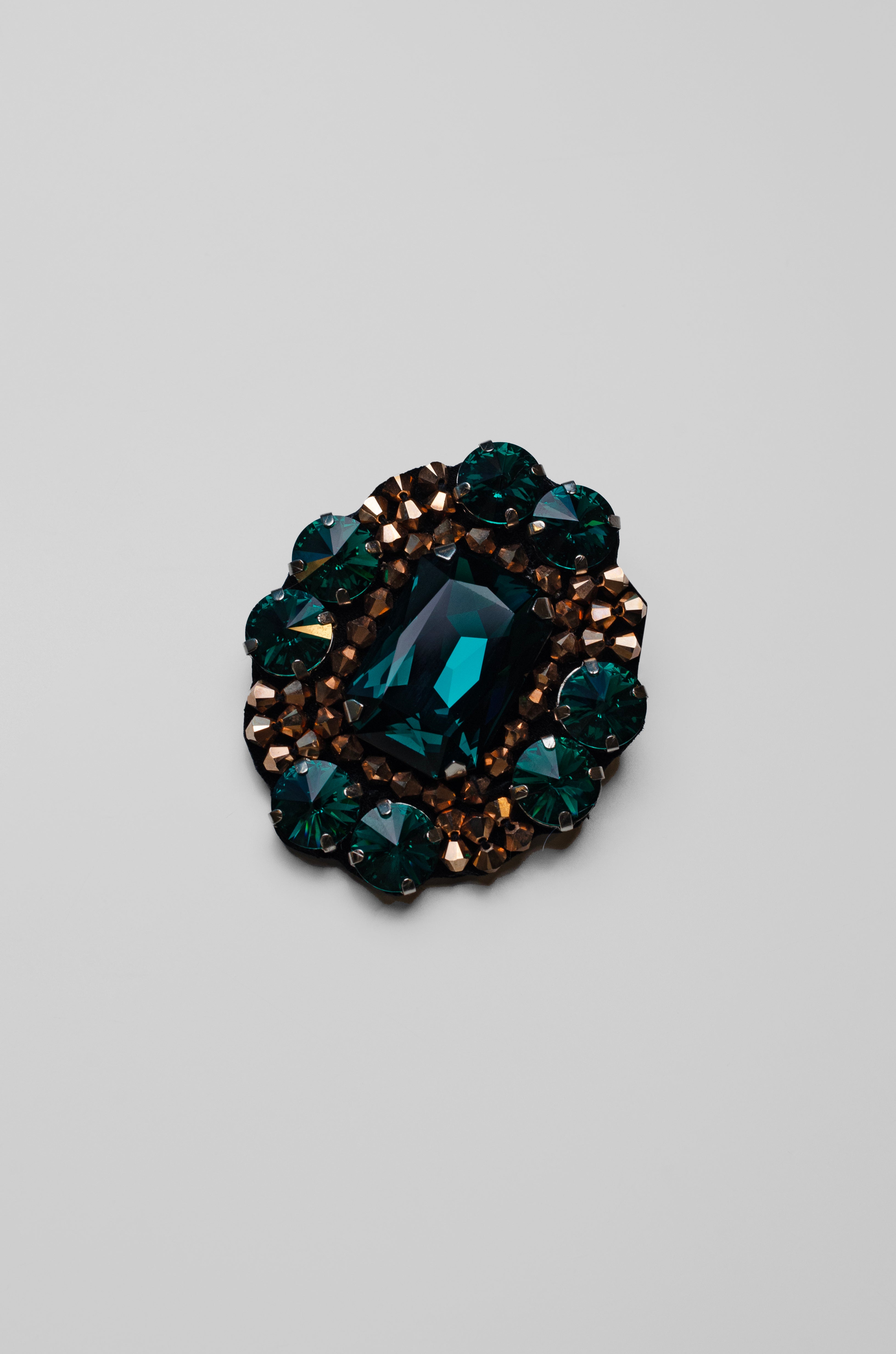 Emerald Cut Green Brooch