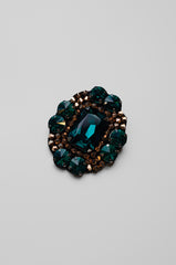 Emerald Cut Green Brooch