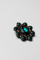Oval Cut Emerald Green Brooch