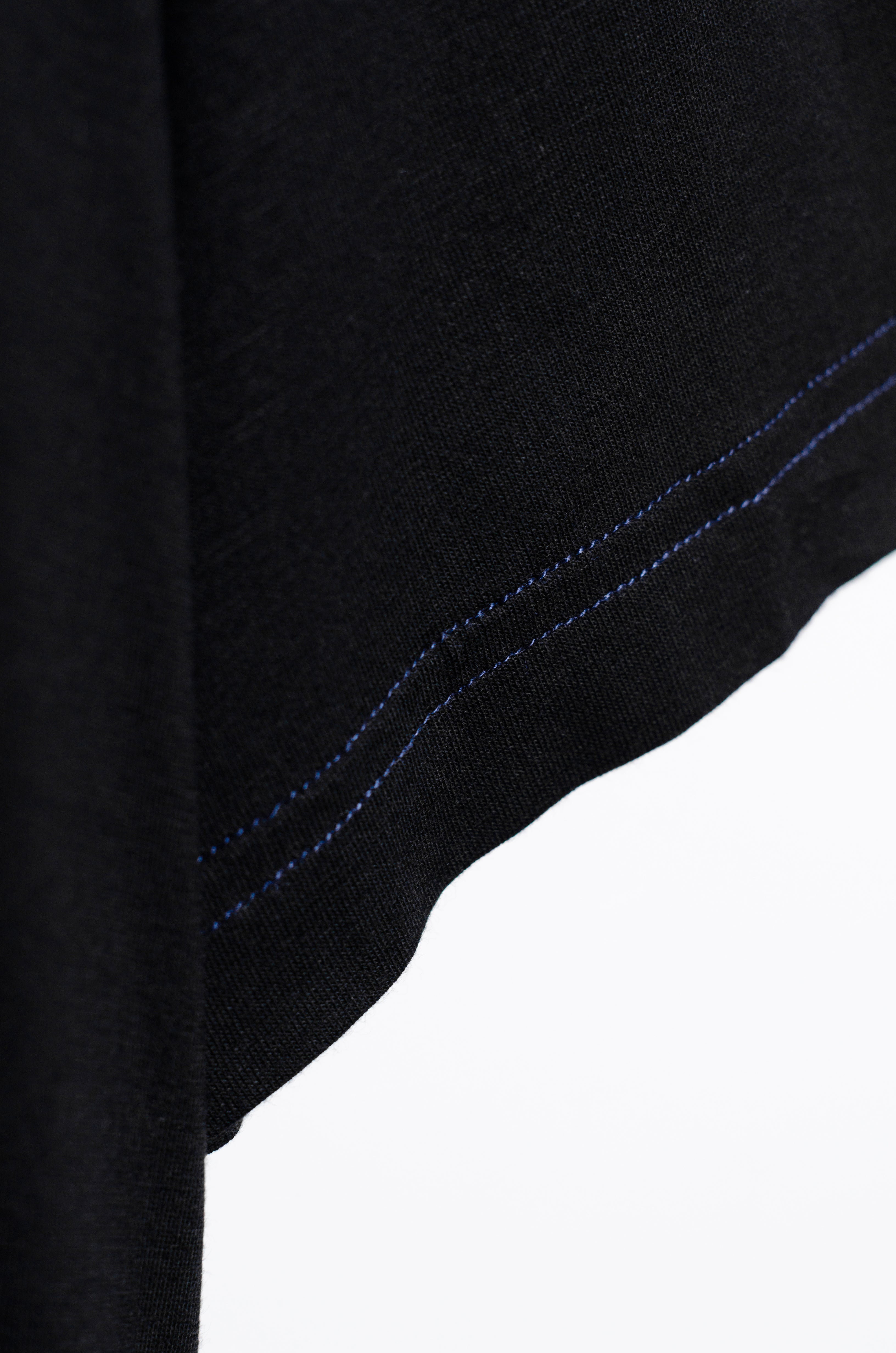Contrast Stitch Black T-shirt