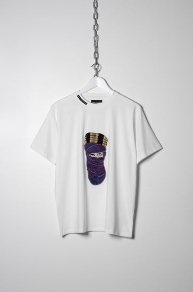 Embroidered Purple Face Motif T-shirt – ZAID FAROUKI