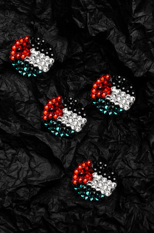 Crystal Flag Brooch