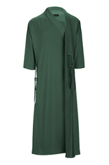 Forest Green Tie Detail Bisht - ZAID FAROUKI