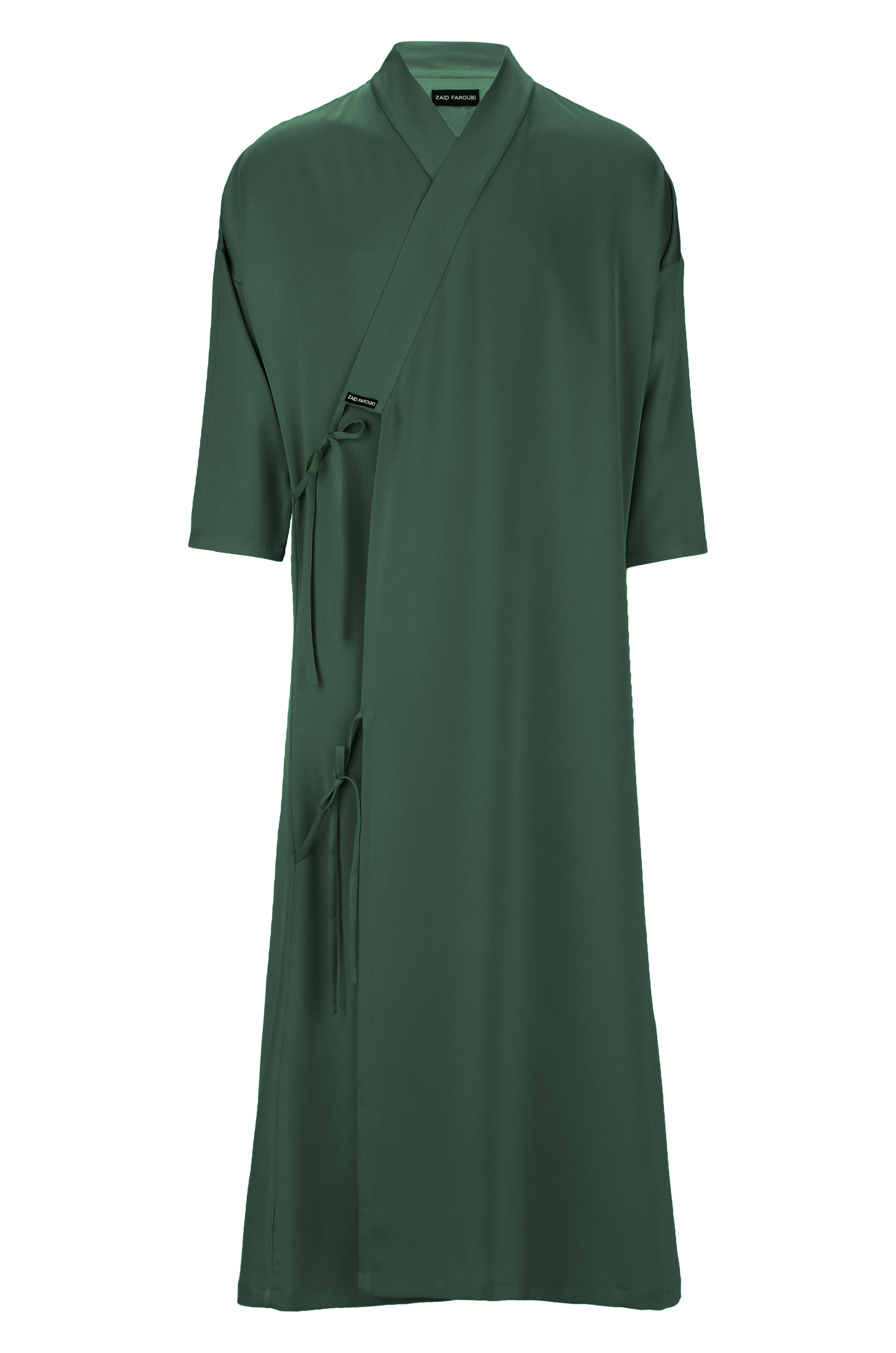 Forest Green Tie Detail Bisht - ZAID FAROUKI