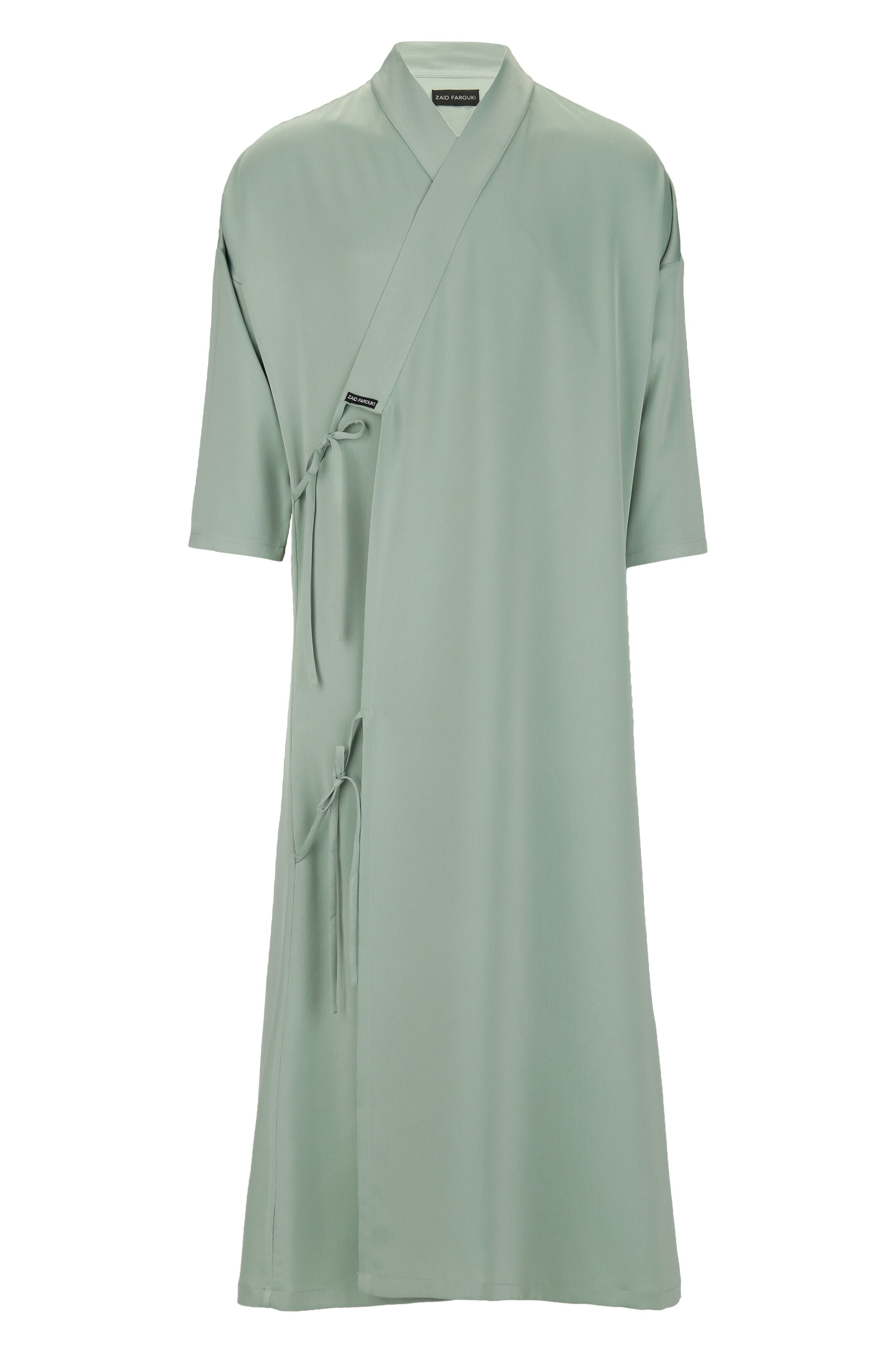 Teal Tie Detail Bisht - ZAID FAROUKI