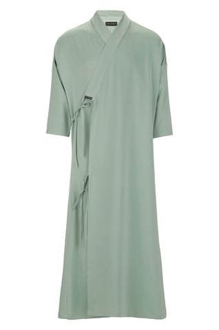 Teal Tie Detail Bisht - ZAID FAROUKI