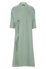 Teal Tie Detail Bisht - ZAID FAROUKI