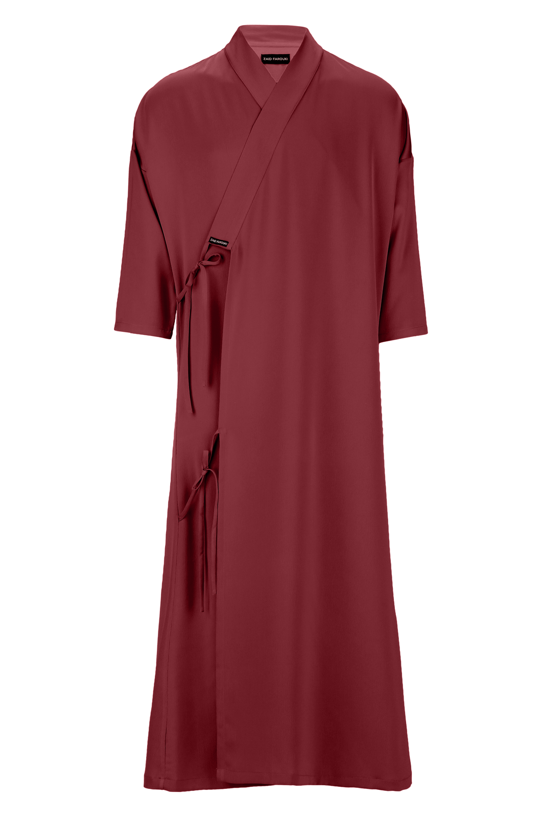 Blood Red Tie Detail Bisht - ZAID FAROUKI