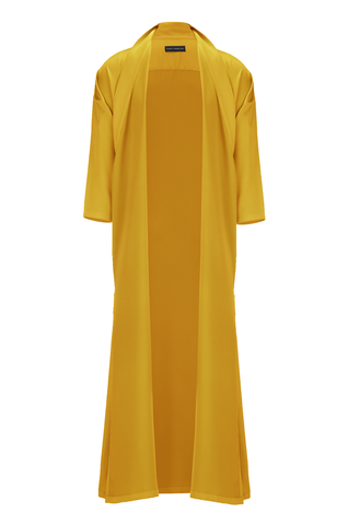 Amber Yellow Tie Detail Bisht - ZAID FAROUKI