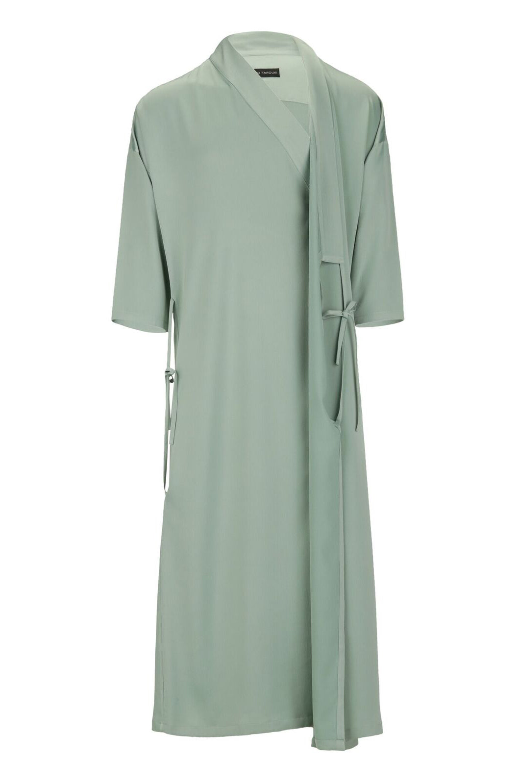Teal Tie Detail Bisht - ZAID FAROUKI