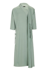 Teal Tie Detail Bisht - ZAID FAROUKI