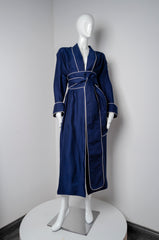 Navy Blue Pyjama Chic Robe - ZAID FAROUKI