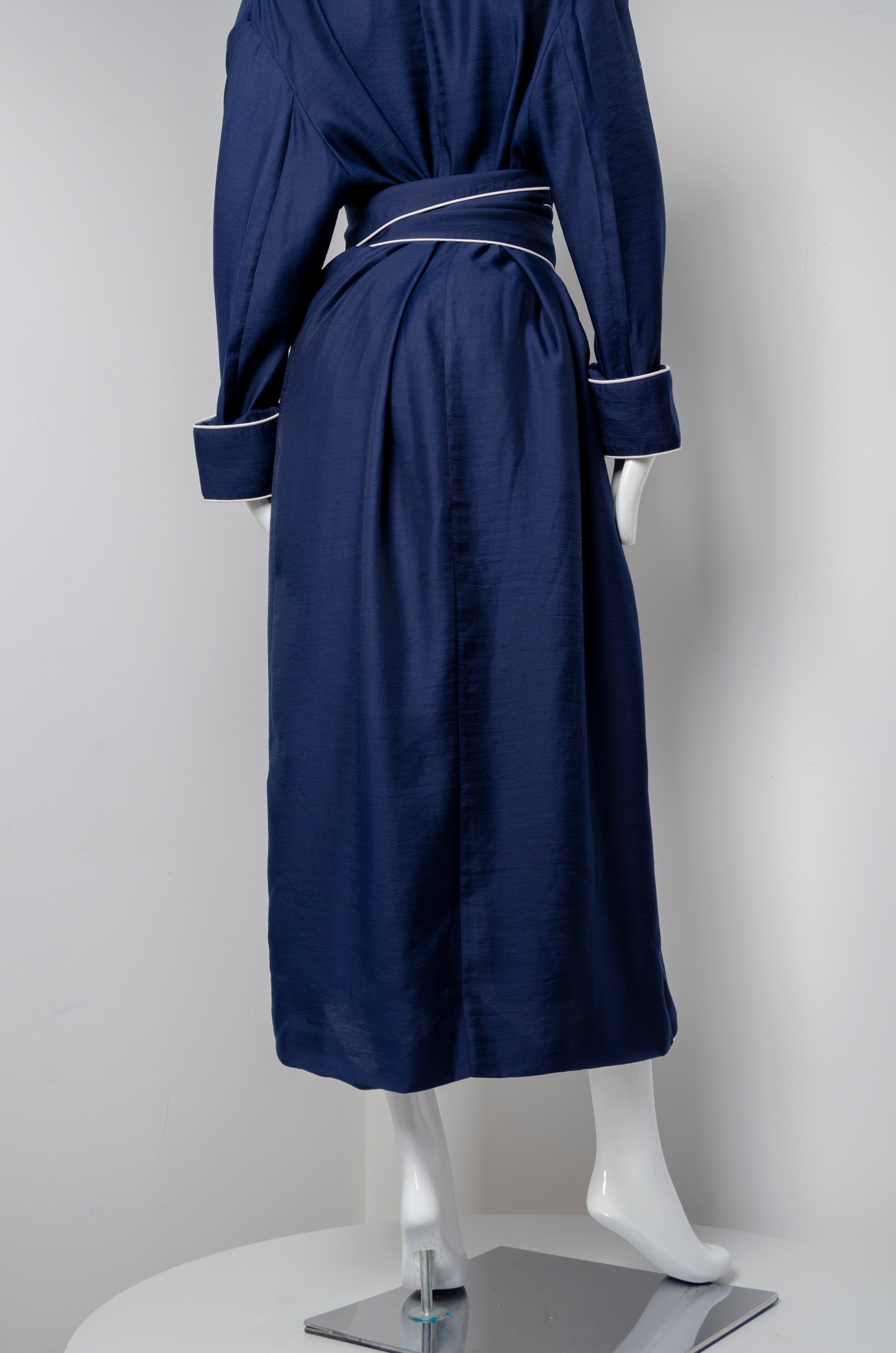 Navy Blue Pyjama Chic Robe - ZAID FAROUKI