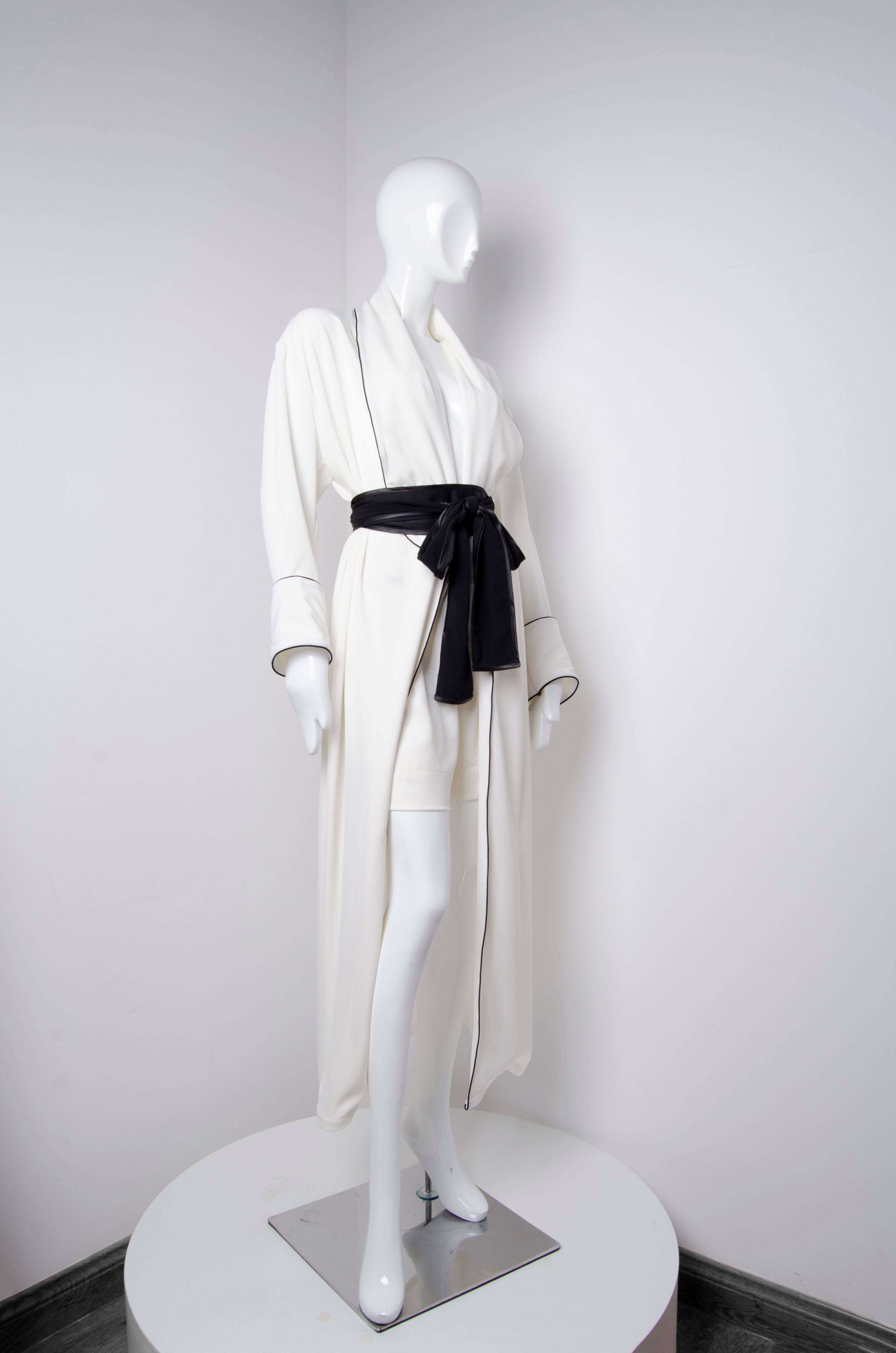 White Pyjama Chic Robe - ZAID FAROUKI