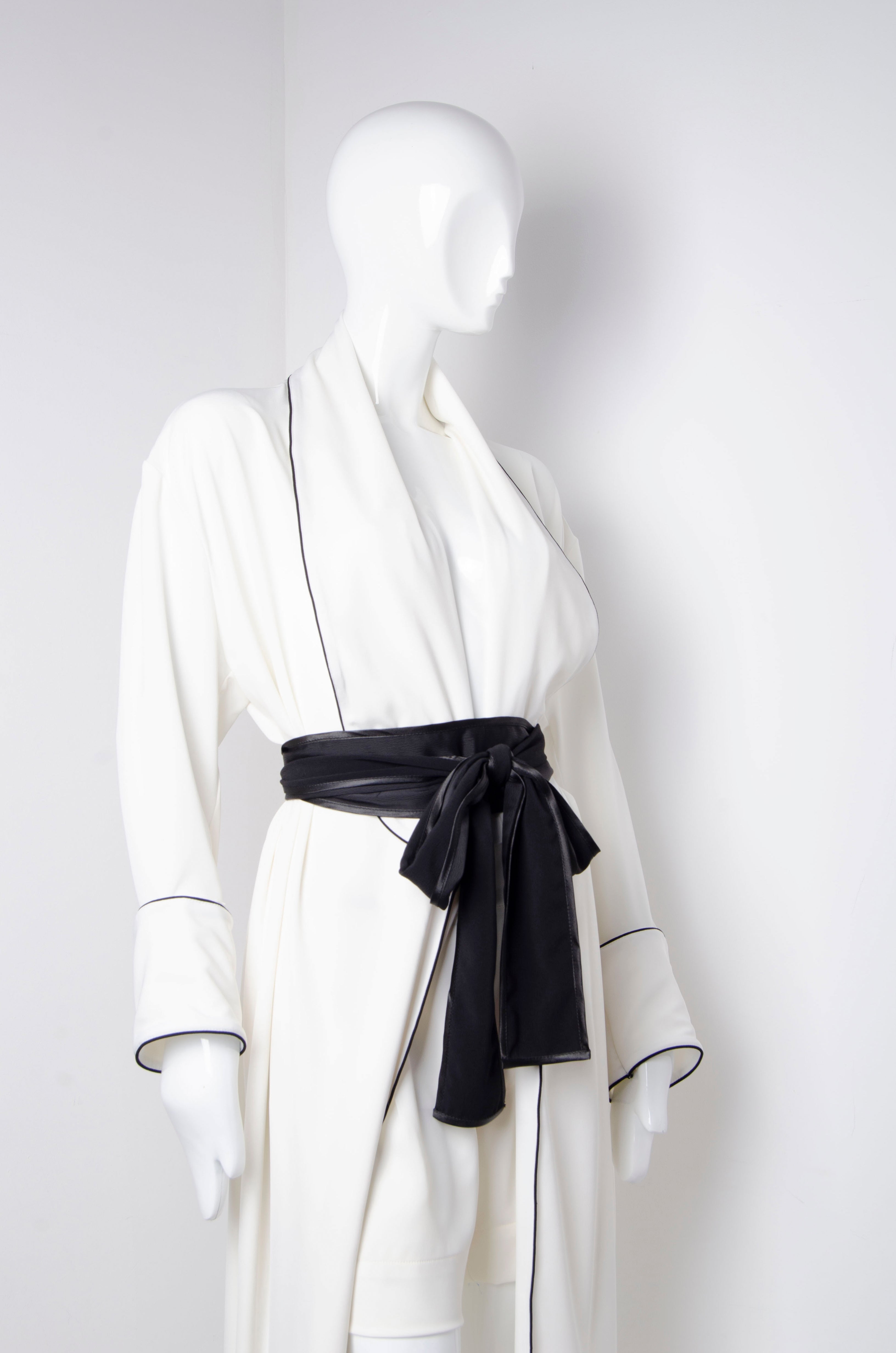 White Pyjama Chic Robe - ZAID FAROUKI