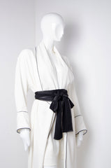White Pyjama Chic Robe - ZAID FAROUKI