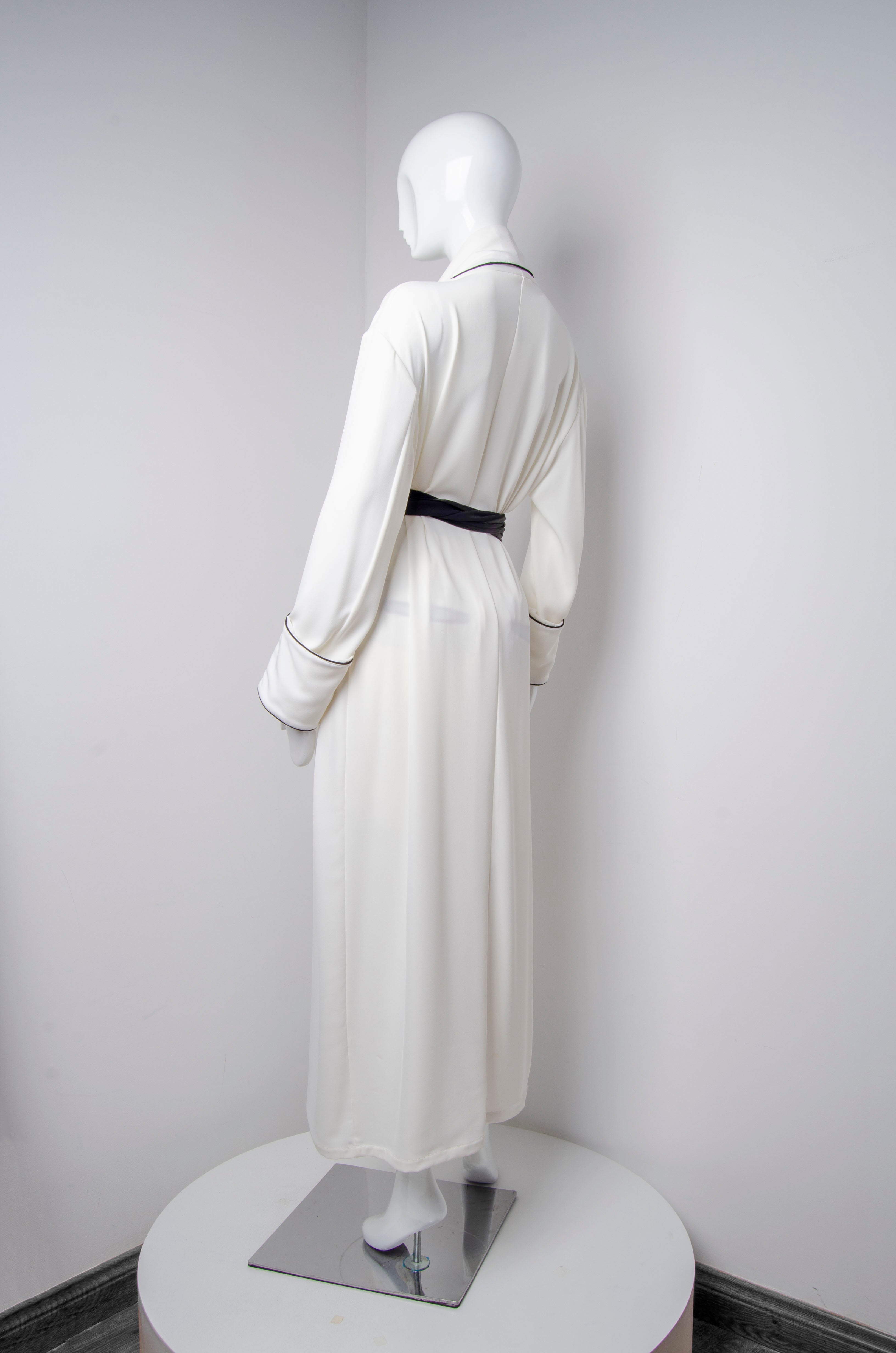 White Pyjama Chic Robe - ZAID FAROUKI
