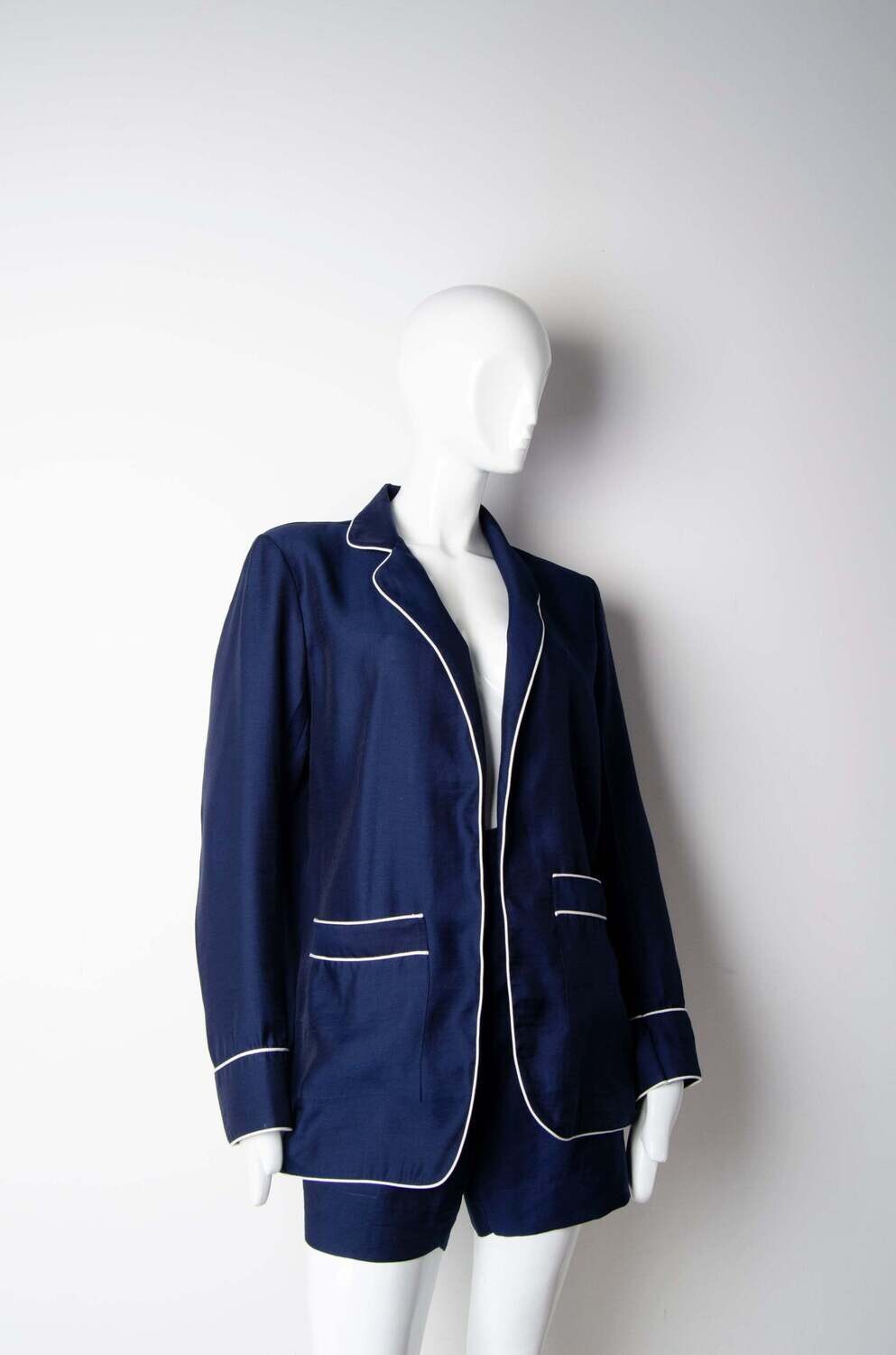 Navy Blue Pyjama Chic Shirt - ZAID FAROUKI