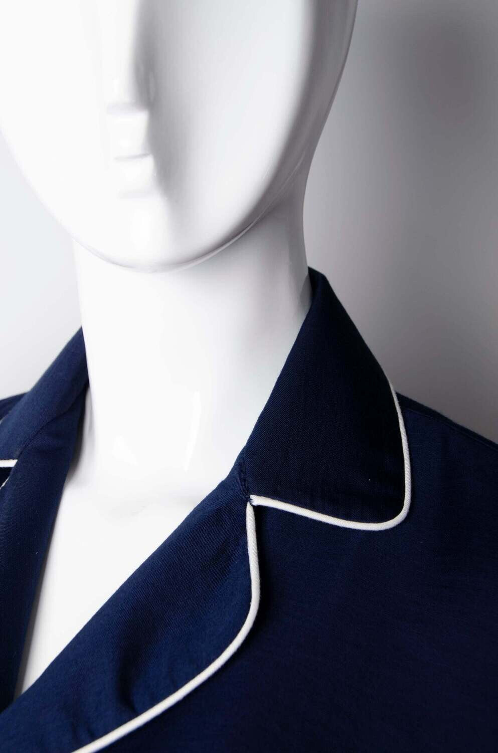 Navy Blue Pyjama Chic Shirt - ZAID FAROUKI