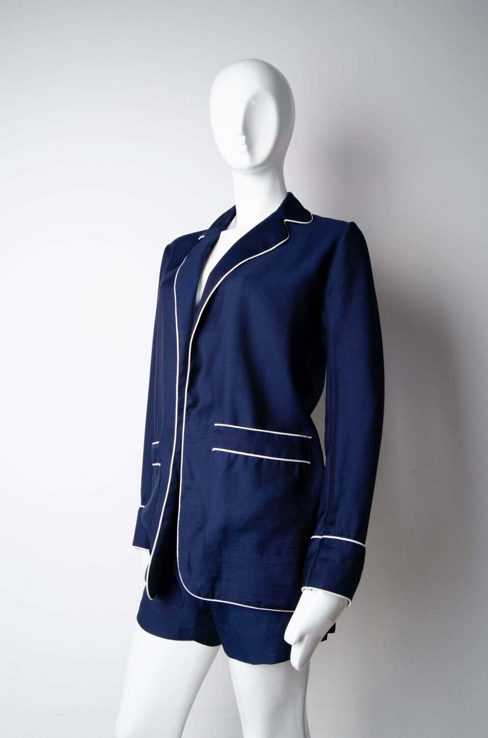Navy Blue Pyjama Chic Shirt - ZAID FAROUKI