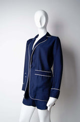 Navy Blue Pyjama Chic Shirt - ZAID FAROUKI