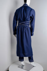 Navy Blue Pyjama Chic Robe - ZAID FAROUKI