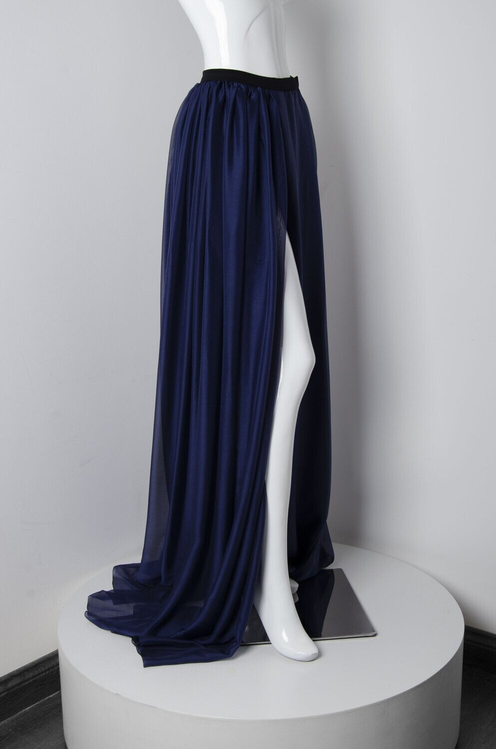 Navy Blue Wrap Skirt - ZAID FAROUKI