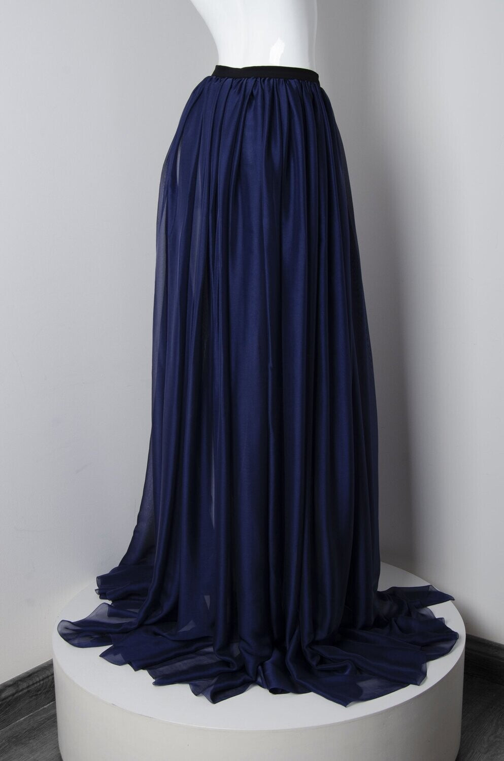 Navy Blue Wrap Skirt - ZAID FAROUKI