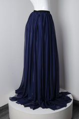 Navy Blue Wrap Skirt - ZAID FAROUKI