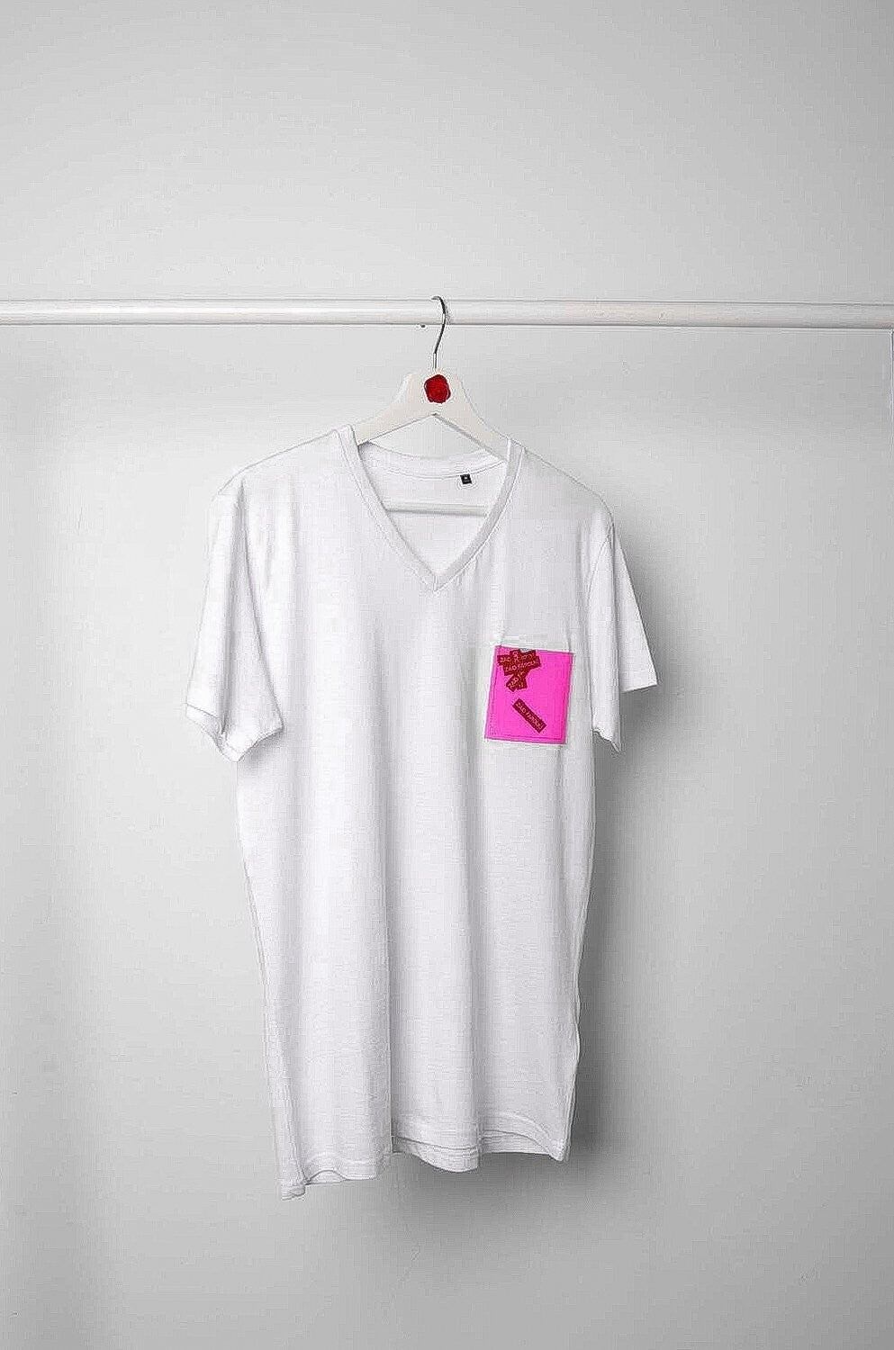 Vinyl Pocket White T-Shirt - ZAID FAROUKI