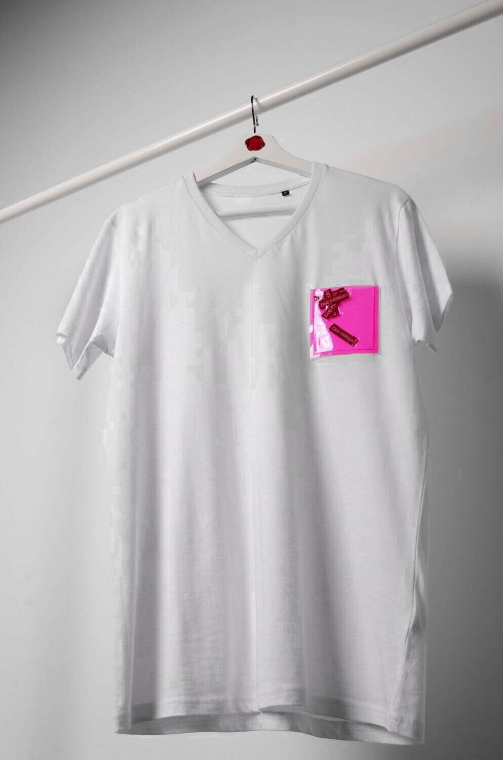Vinyl Pocket White T-Shirt - ZAID FAROUKI