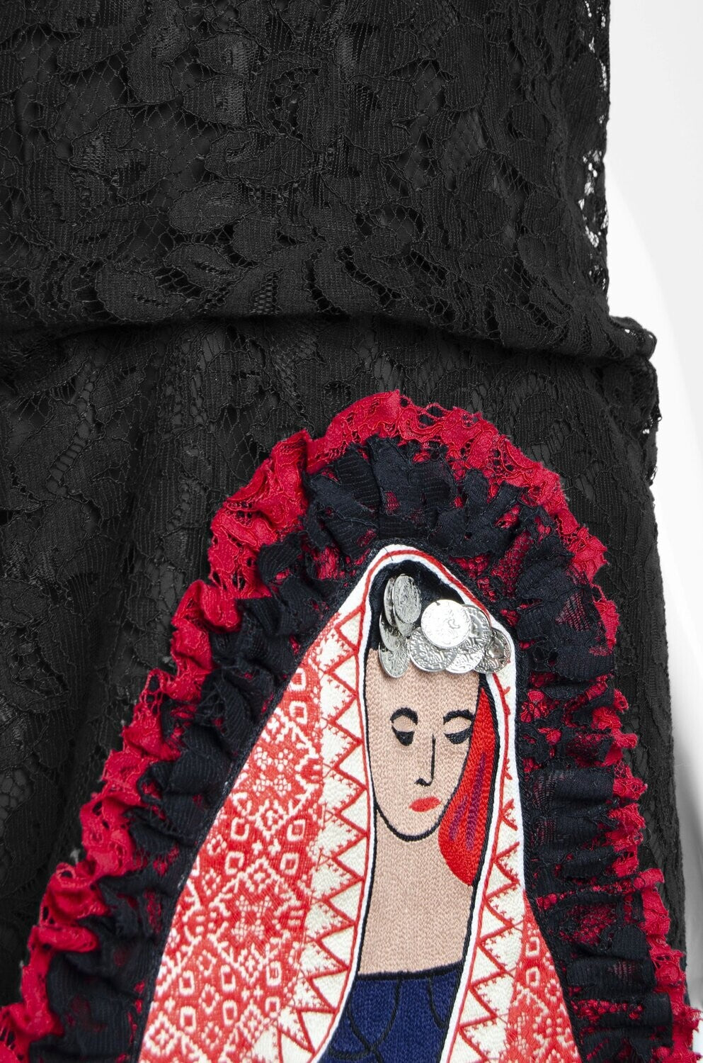 Black Embroidered Lace Dress - ZAID FAROUKI
