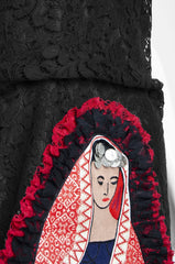 Black Embroidered Lace Dress - ZAID FAROUKI