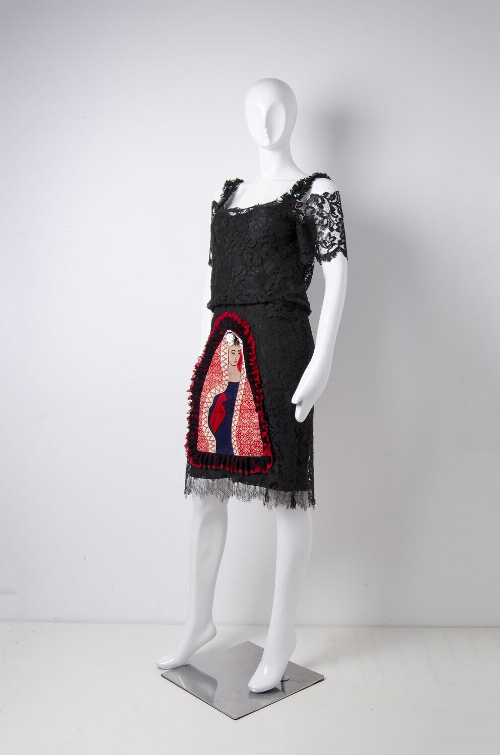 Black Embroidered Lace Dress - ZAID FAROUKI