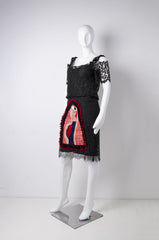 Black Embroidered Lace Dress - ZAID FAROUKI