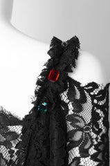 Black Embroidered Lace Dress - ZAID FAROUKI